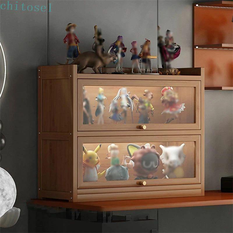ケース アクリル ショー 天然竹製コレクション 竹枠 大容量のストレージ コレクションラックゾンチー透明展示 耐衝撃 保護 薄型 持ちやすい 快適 使いやすい_9
