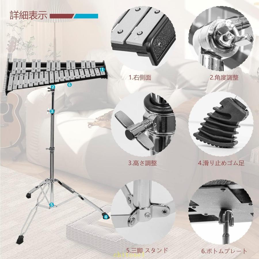 SALE！オルフ楽器 32音 グロッケン 卓上鉄琴 スタンド付 32音鉄琴グロッケン音楽打楽器オルフ楽器卓上鉄琴スタンド折りたたみ