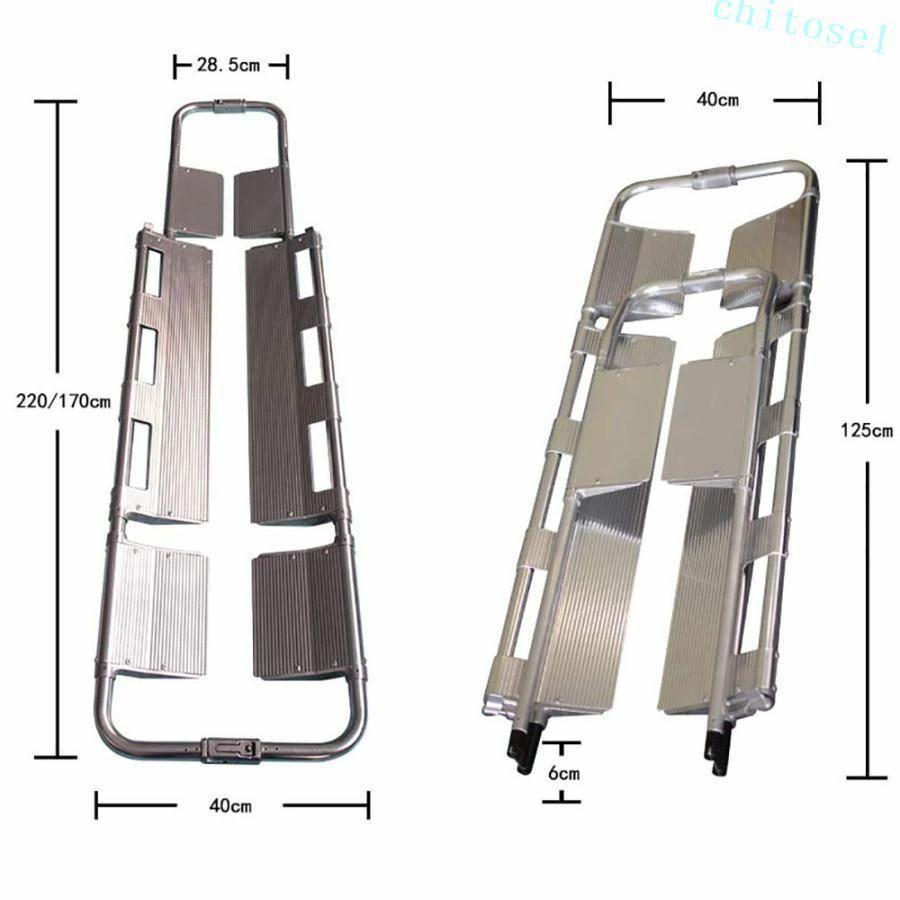 医療用緊急ストレッチャー アルミニウム合金伸縮 式脊椎ボードストレッゾンチーチャー固定キット軽量 スクープタイプの患者 移送 使いやすい 用途広い_1
