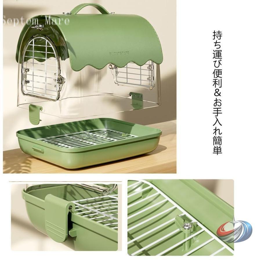 鳥かご キャリーケース 小型 手提げ 肩掛け ゾンチー オカメインコや中型インコのお出かけに便利 アクリル素材で見やすいおしゃれケージ_12