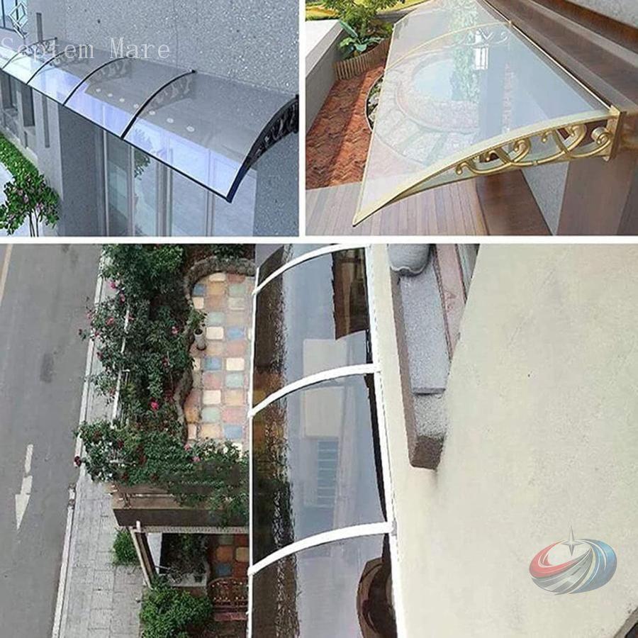 テラス屋根 ひさし 雨よけ 玄関屋根 梅雨対策 ゾンチー 住宅用 パティオ 日除け 後付け 雨雪パネル ブラケット付き キャノピー サンシェッター