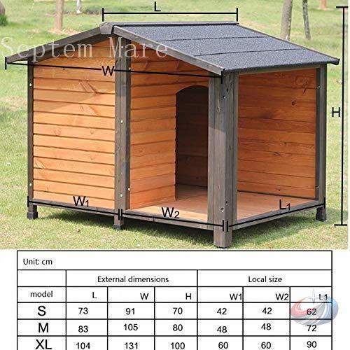 ペットハウス 犬小屋 猫犬兼用 木製 屋外 屋内 ゾンチー 全天候型 オールシーズン利用可能で 大中小ペットが快適に過ごせるドア付きペットヴィラ_5