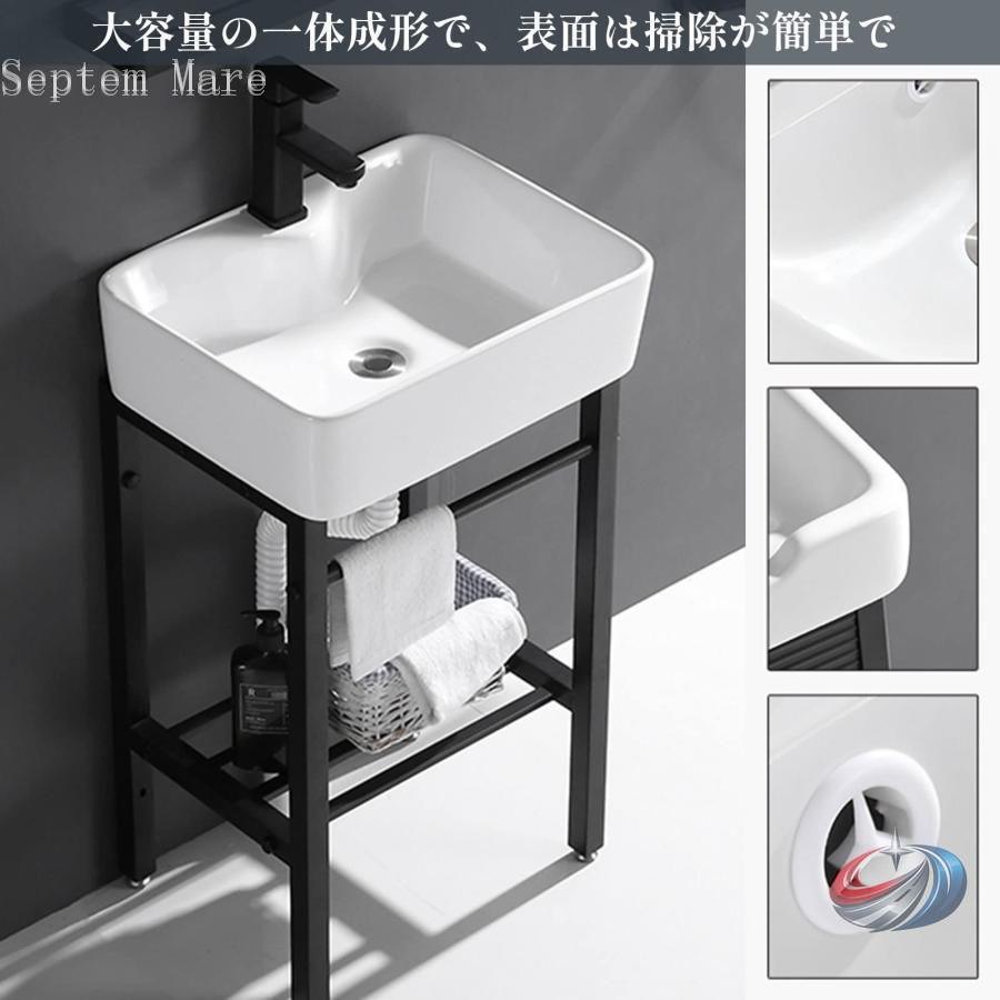 洗面台 洗面ボール 陶器製 大容量 ゾンチー 温水冷水対応の蛇口付きで使いやすい 自立型の手洗いシンクとして空間を上品に演出