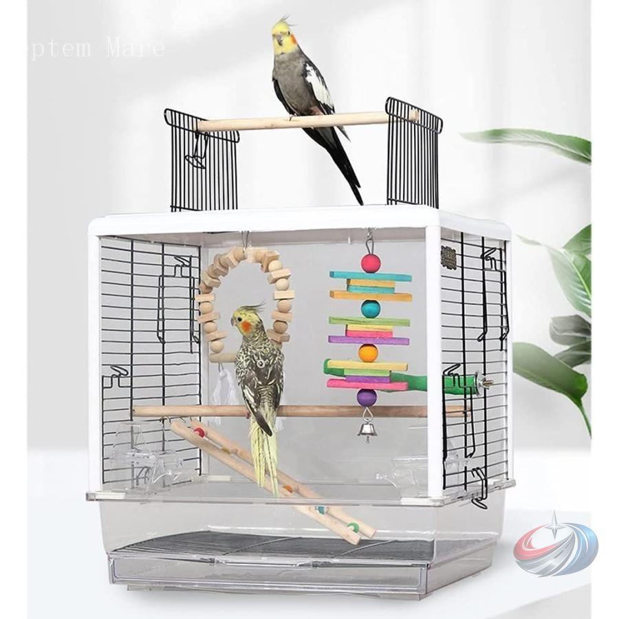 バードケージ 透明アクリル 鳥かご ポータブル ゾンチー 教育玩具付きで旅行や日常飼育にも使いやすい 大型飛行タイプの鳥ケージ_3