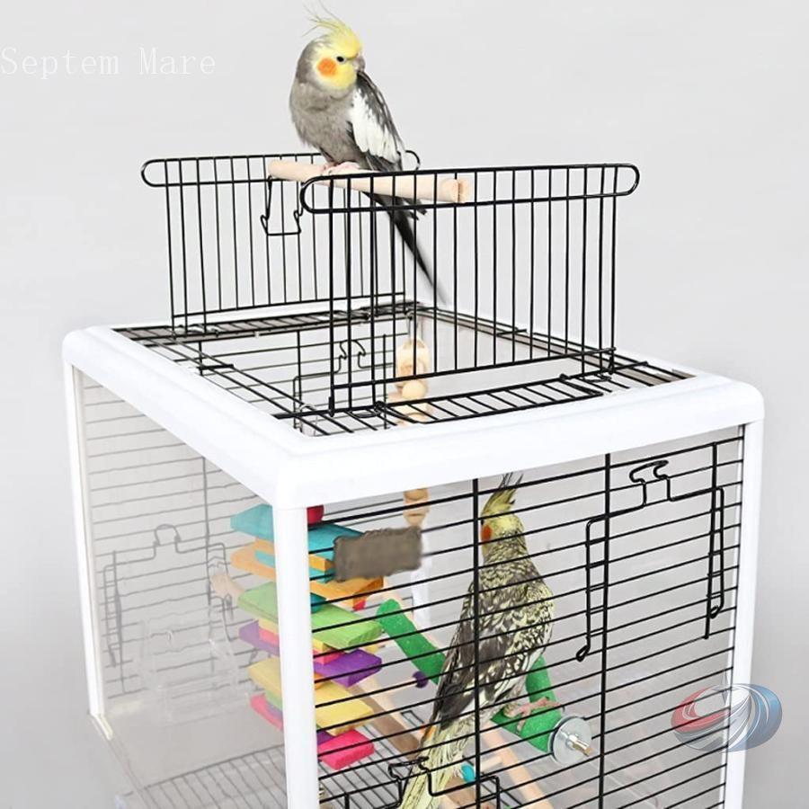 バードケージ 透明アクリル 鳥かご ポータブル ゾンチー 教育玩具付きで旅行や日常飼育にも使いやすい 大型飛行タイプの鳥ケージ_4