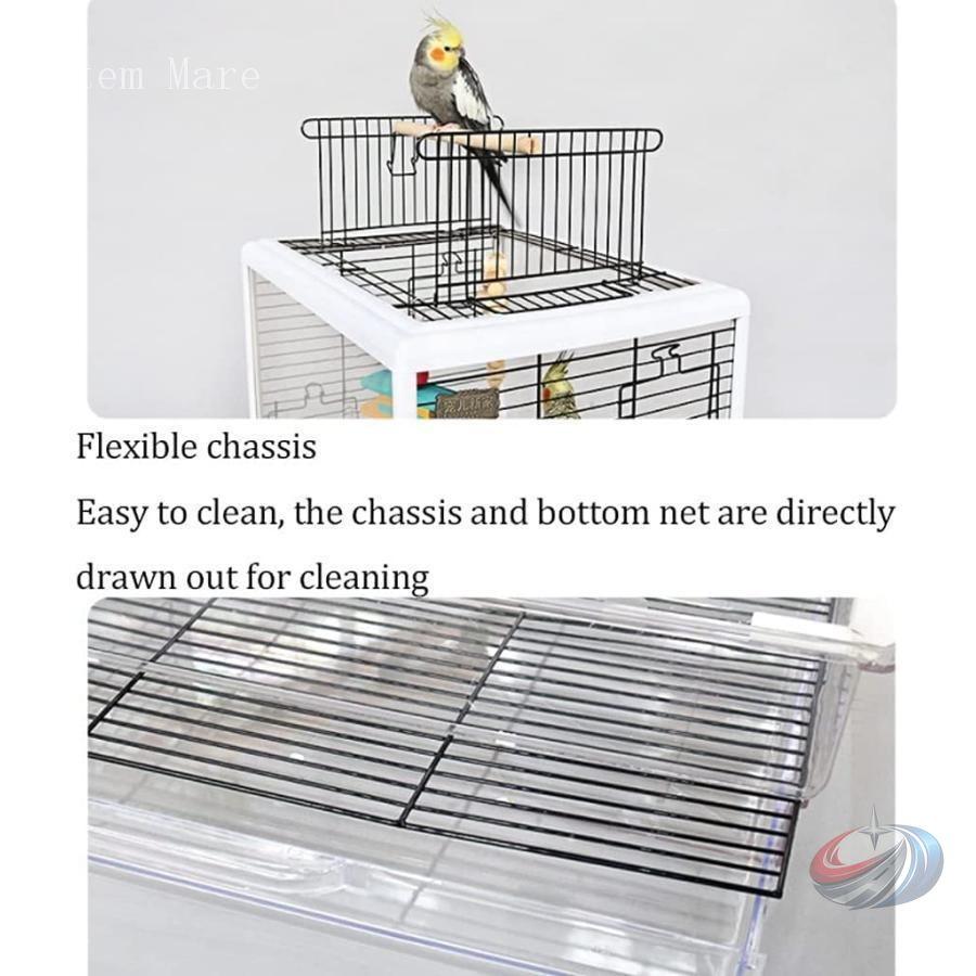 バードケージ 透明アクリル 鳥かご ポータブル ゾンチー 教育玩具付きで旅行や日常飼育にも使いやすい 大型飛行タイプの鳥ケージ_5
