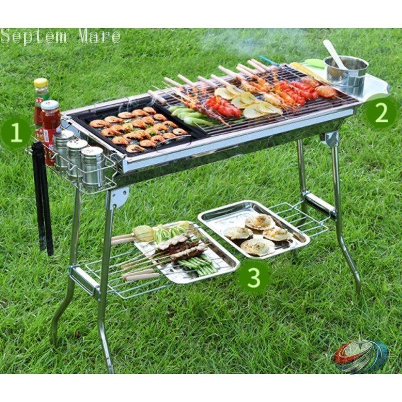 大型BBQコンロ 折りたたみ バーベキューコンロ ゾンチー 焚き火台 鉄板焼き 焼肉に使いやすく 5人から15人まで楽しみやすいアウトドアグリル_11