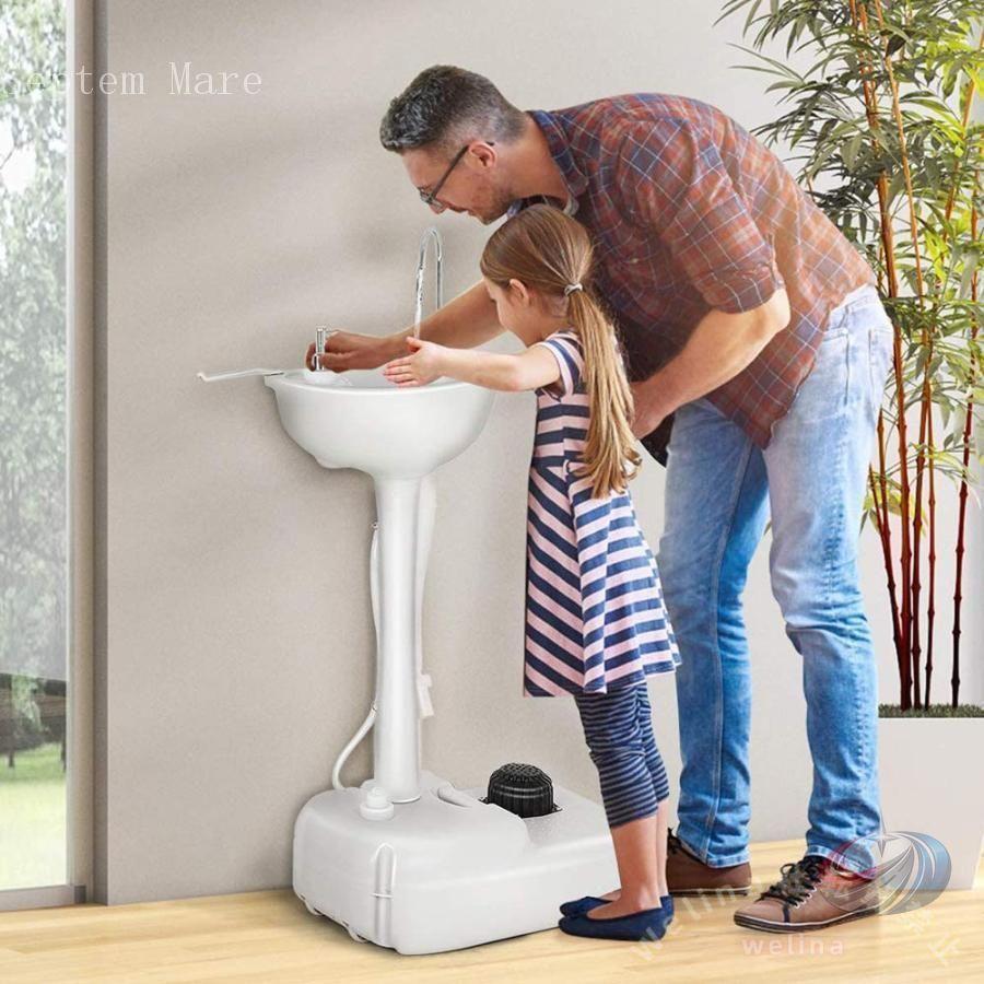ポータブルキャンプシンク 屋外手洗いステーション ゾンチー 17Lタンク フットポンプ付きで庭やアウトドアに便利な移動式洗面台の画像