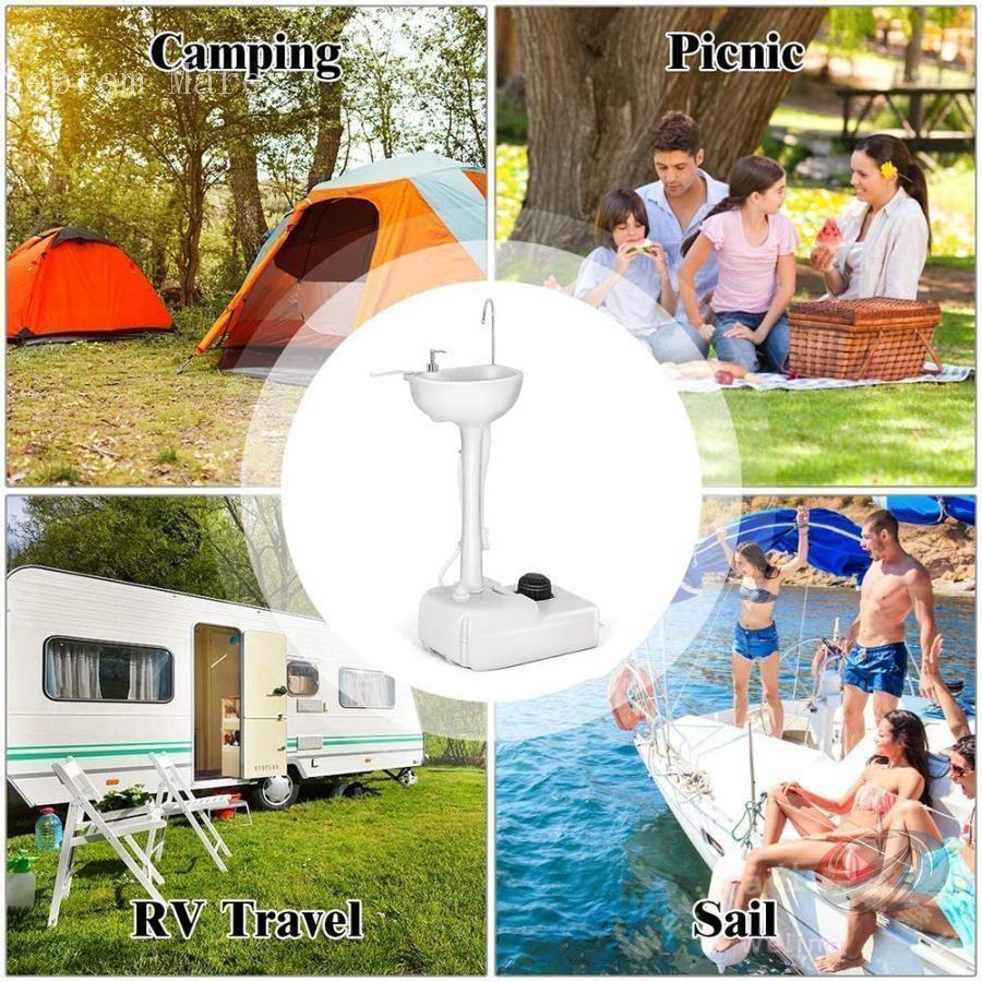 ポータブルキャンプシンク 屋外手洗いステーション ゾンチー 17Lタンク フットポンプ付きで庭やアウトドアに便利な移動式洗面台の画像