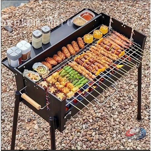大型BBQグリル ステンレス製 折りたたみ式 軽量 ポータブル ゾンチー 大人数の炭火焼きに便利で 収納もしやすい屋外バーベキューコンロの画像