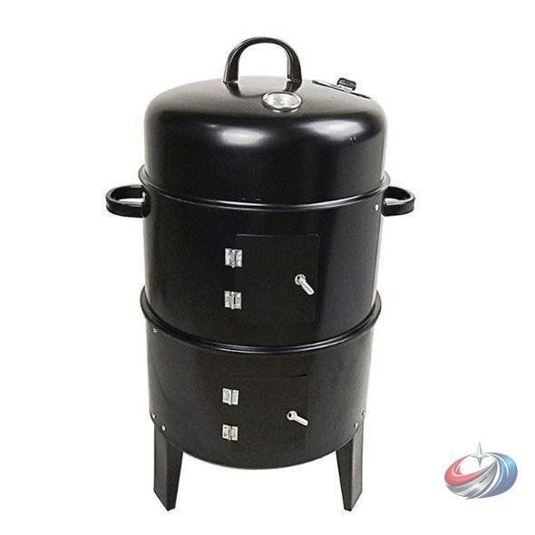 バーベキューコンロ 木炭 家庭用 二段焼き グリル ゾンチー スモーク 串焼き対応 屋外で本格調理を楽しめる便利コンロ キャンプや庭先BBQにぴったりの画像