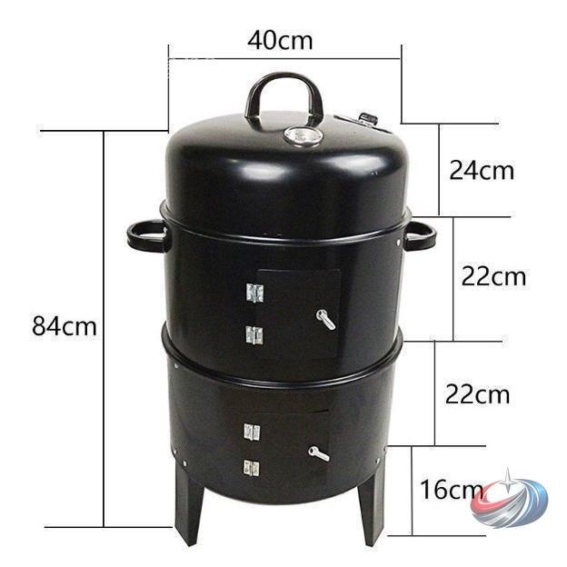 バーベキューコンロ 木炭 家庭用 二段焼き グリル ゾンチー スモーク 串焼き対応 屋外で本格調理を楽しめる便利コンロ キャンプや庭先BBQにぴったりの画像