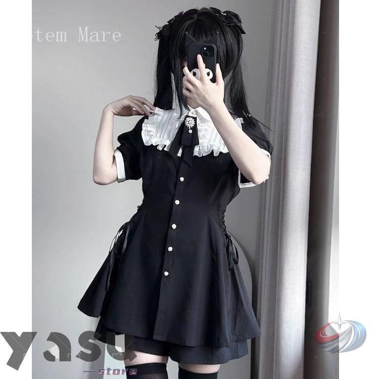 地雷系　量産型　服　まとめ売り　姫系　レディース服　コート　バッグ　セットアップ 量産系セットアップ レディース 半袖 フリル 蝶結び 地雷系 ゾンチー