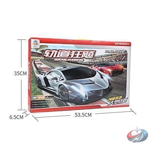 スロットカーレース コースセット 436cm ミニカー レース遊び ゾンチー 室内で盛り上がりやすく子供も大人も楽しめるロングコースセットの画像