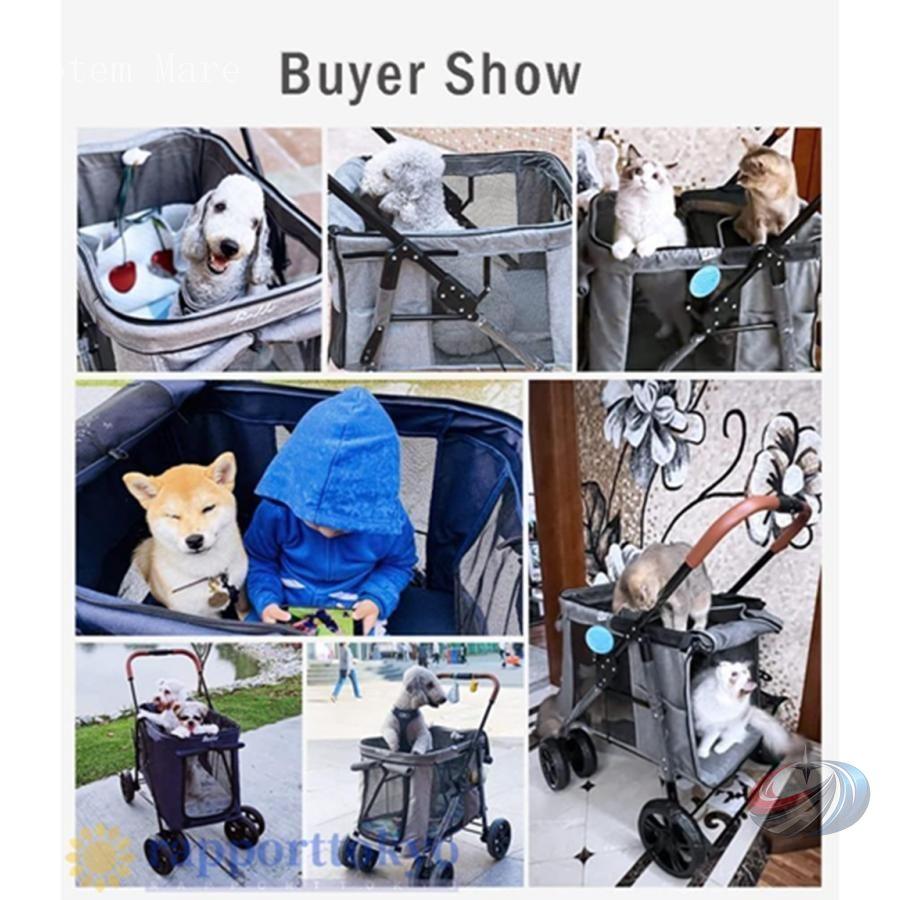 大型犬用 ペットベビーカー 4輪 高級 折りたたみ キャリアカート ゾンチー 猫や大型犬のお出かけを快適に支えやすい大型ペットカート
