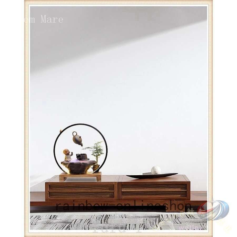 宙に浮いた紫砂壺 流水霧化器 オフィスのリビングルームのデスクトップ景観の置物 水と癒しの空間づくり インテリア噴水 屋内デスクトップの噴水滝装飾_2