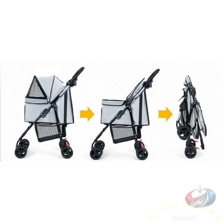 4輪 ペットカート ペットバギー 折りたたみ式 小型犬 中型犬 ブラック PB-10 軽量 お出かけ便利_9