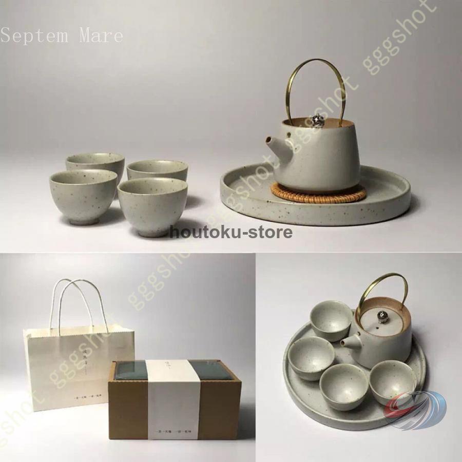 花柄陶器茶器セット（急須1、湯呑み5） 花柄 茶器5点セット 湯呑 急須 ポット 陶器 和食器 ギフト ゾンチー