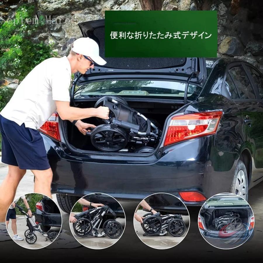 ゴルフカート 折りたたみ式 アルミ合金 ハンドブレーキ付き ゾンチー ドリンクホルダーも備えて使いやすい 練習や移動に便利な手引きゴルフカート_7