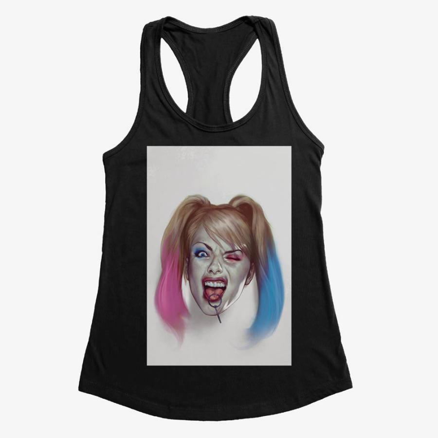 ハーレークイン タンクトップ Dcコミック グッズ Harley Quinn Sketch Portrait Tank ガールズ キッズ 女の子 キャミソール タンクトップ Usサイズ S