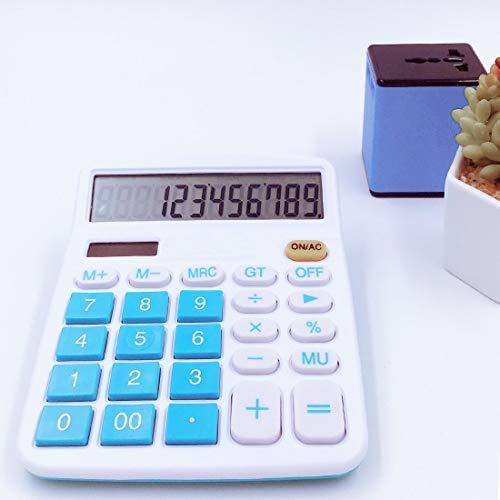 贅沢屋の おしゃれ 卓上計算機 電卓 簿記 計算機 12桁 電卓 Offidix 大型ディスプレイ ブルー 携帯便利 ソーラーと電池二重電源 ソーラー電卓 電卓 Www We Job Com