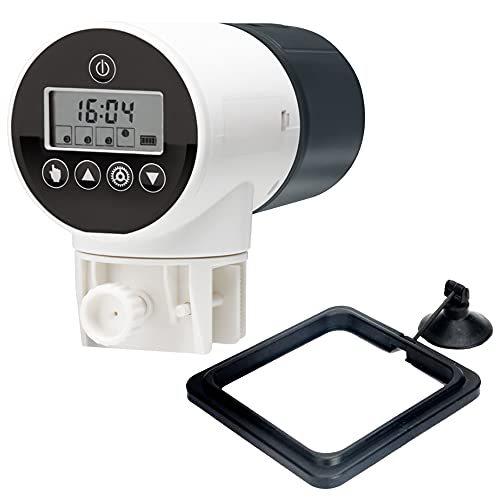 世界的に有名な 熱帯魚 アクアリウム用品 Pithecus Nako 自動給餌機 魚 メダカ 水槽 金魚 熱帯魚 ベタ 自動餌やり機 日本語取扱説明書 餌飛散防止リング付き