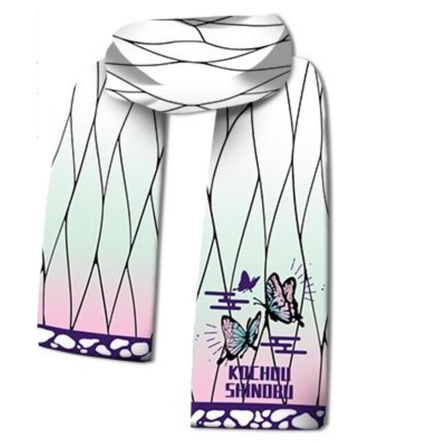 鬼滅の刃風グッズ コスプレ マフラー 仮装 禰豆子風 炭治郎風 胡蝶