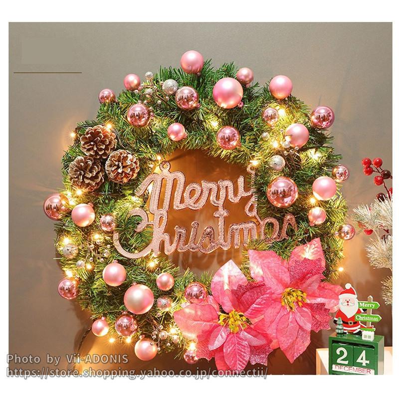 造花♪クリスマスリース♪ 花輪 プラスチック人工クリスマス冬リースドアぶら下げ