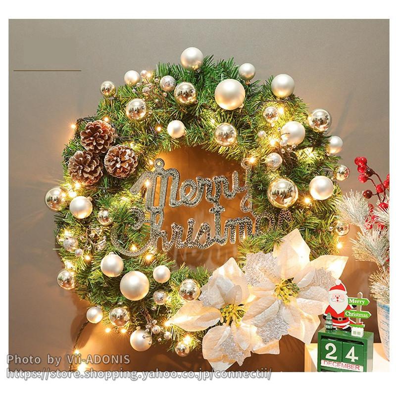 クリスマスリース クリスマス飾り付け LEDライト 壁掛け飾り