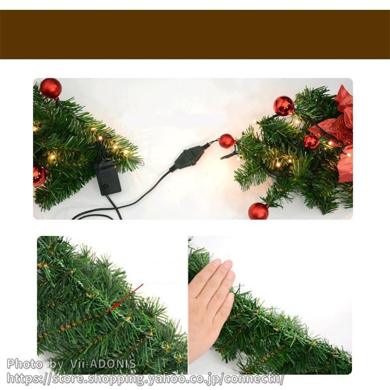 クリスマスリース50cm 玄関  クリスマス飾りLEDライト付き オーナメント クリスマスリース クリスマス飾り付け LEDライト 壁掛け飾り 玄関ドア