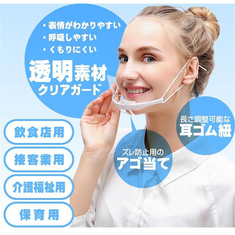 マウスシールド 透明マスク 1枚 クリアマスク フェイスシールド 飲食店