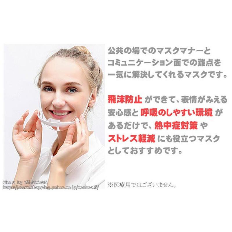 マウスシールド 透明マスク 100枚 大容量 業務用 クリアマスク フェイスシールド 飲食店 接客業 笑顔が見える 口元 飛沫防止 軽量 水洗い 透明シールド 簡単装着