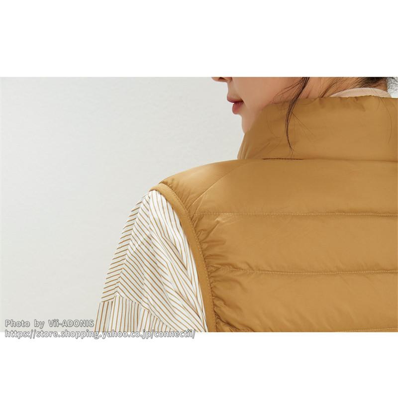 ダウンベスト レディース ベスト 薄手 中綿ベスト インナー