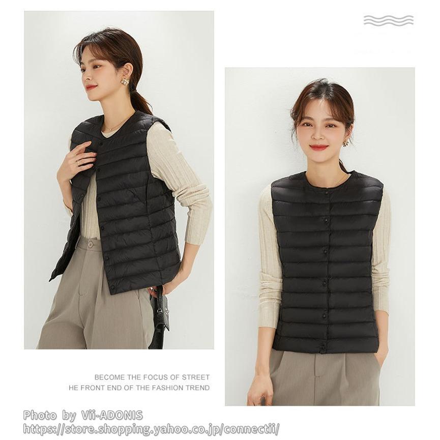 ダウンベスト レディース ベスト 薄手 中綿ベスト インナー