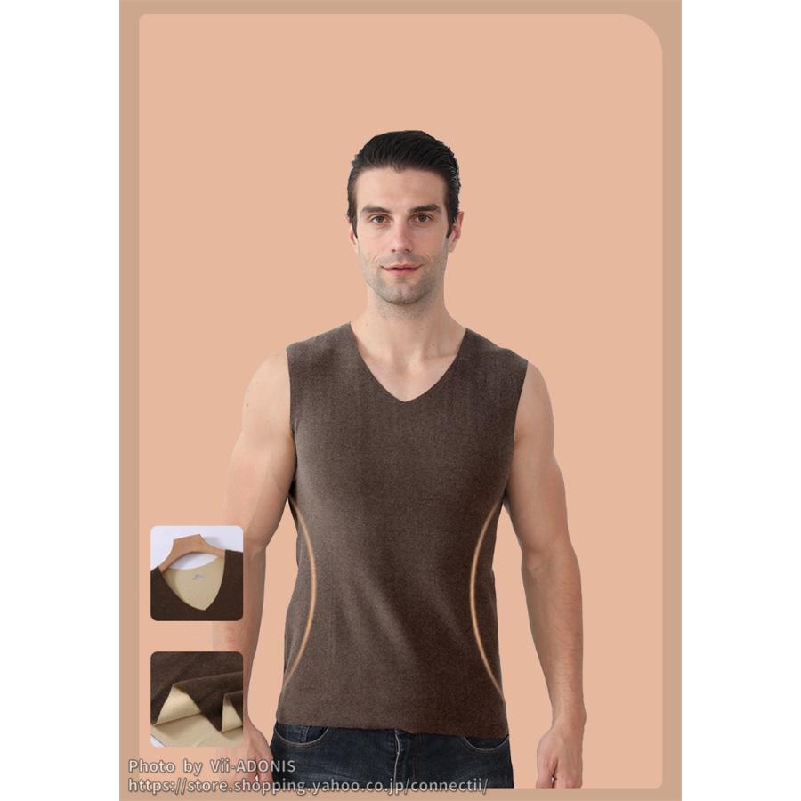 インナーシャツ ヒートテック ノースリーブ メンズ 肌着 防寒インナー