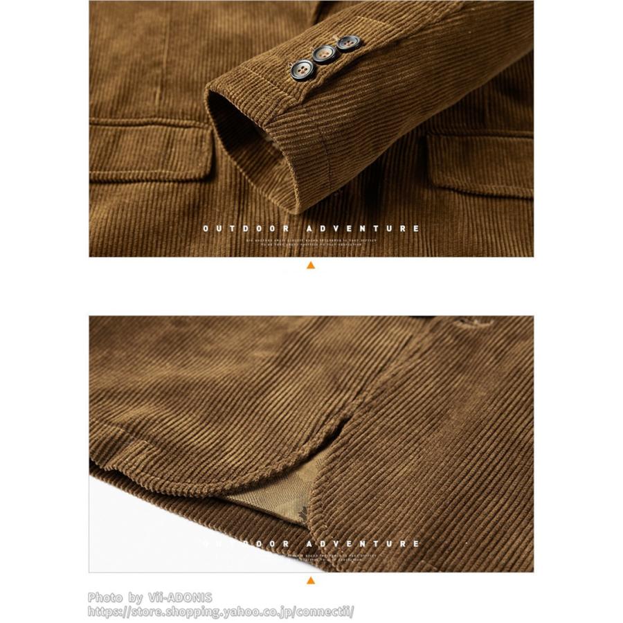 テーラードジャケット 父の日 メンズ春物 無地 コーデュロイ 綿100