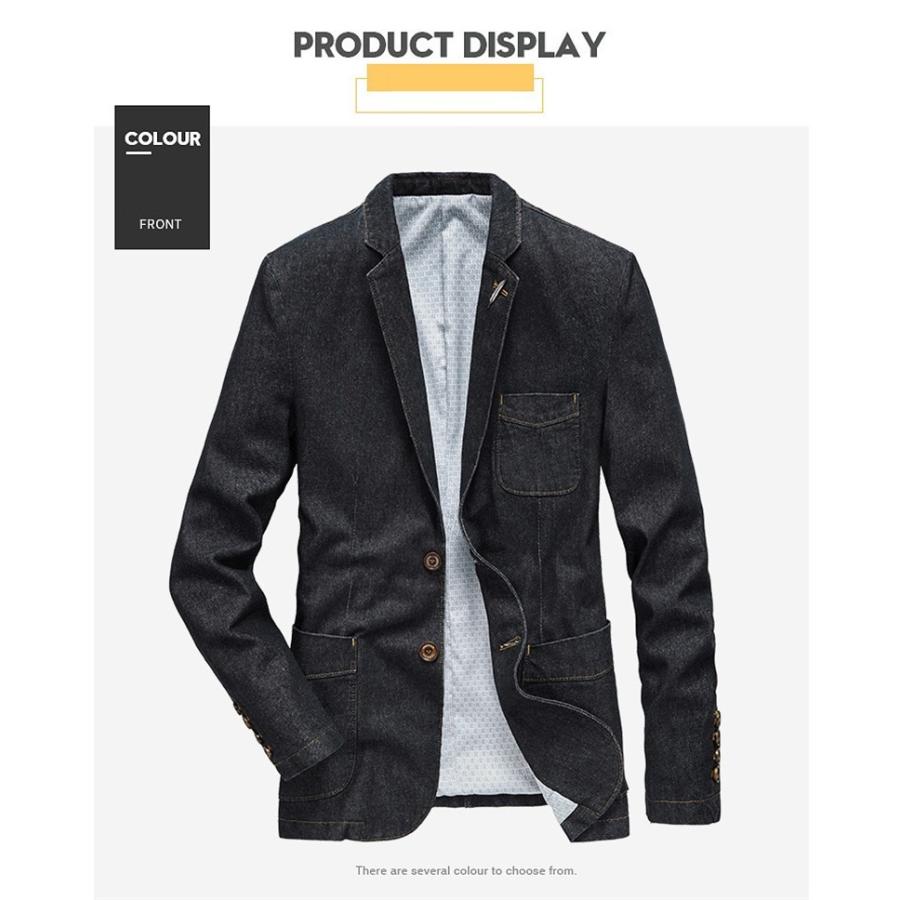 テーラードジャケット 父の日 メンズ春物 無地 デニムジャケット