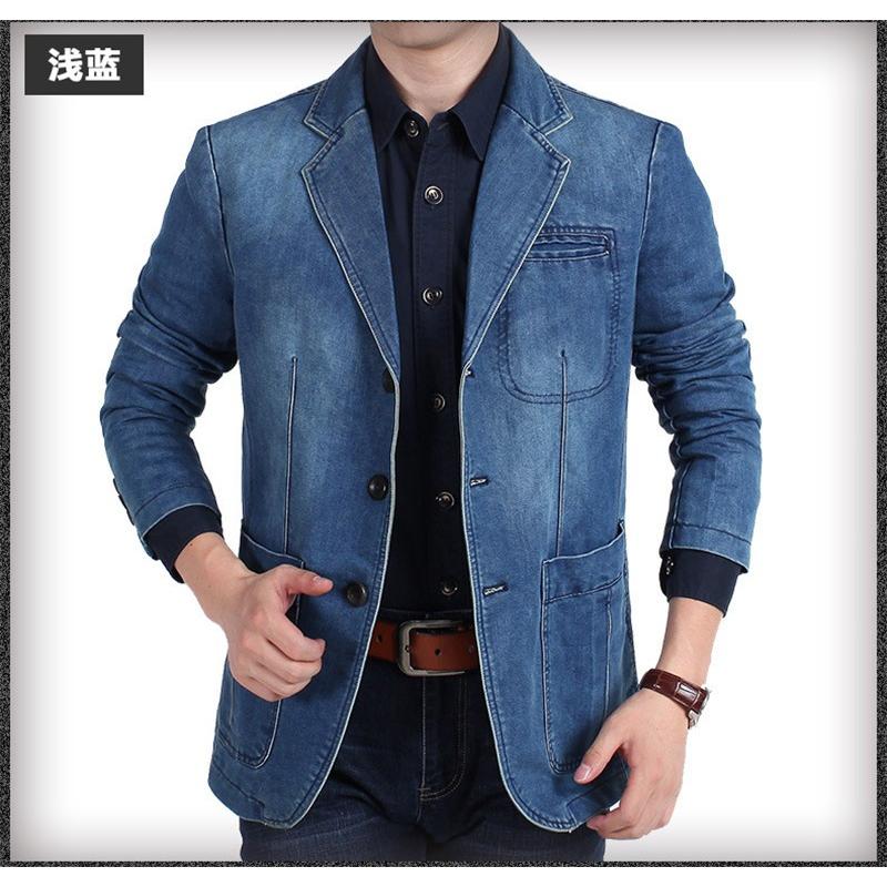 テーラードジャケット 父の日 メンズ 無地 デニムジャケット スーツ G