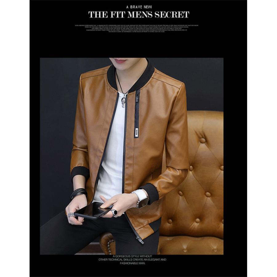 革ジャンmen's (RENAISSNCE) メンズ革ジャン 本革 秋冬 レザージャケット 立ち襟 山羊革 牛革