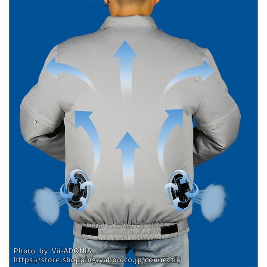 GDLF ファン付き 水冷服 空調服　XL 2XL 空調ウェア 空調作業服 父の日 ファン 長袖 水冷服 空調ウェアセット