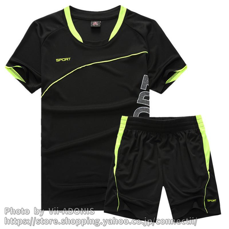 YSCC横浜　トレーニングウェア　上下M ジャージ メンズ 上下 トレーニングウェア 上下セット 半袖 黒