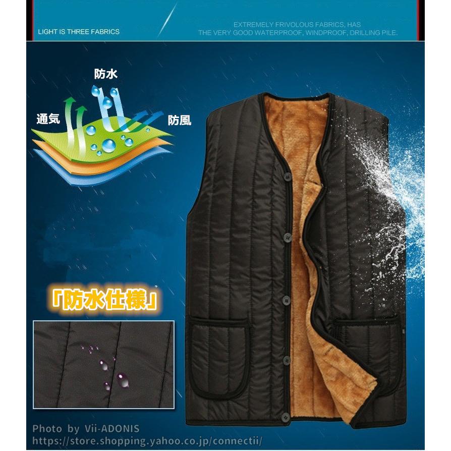 ベスト メンズ 暖かい 中綿ベスト インナーベスト トップス 裏起毛