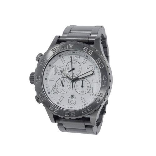NIXON ニクソン Chrono THE 42-20 腕時計 ガンメタル ホワイト A037486 