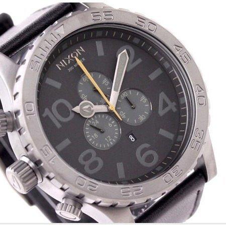 NIXON ニクソン 腕時計 51-30 CHRONO クロノ レザー ガンメタル