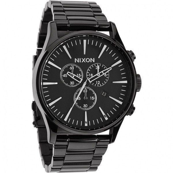 NIXON ニクソン 腕時計 メンズ Sentry Chrono All Black A386-001 A386001｜connection-s