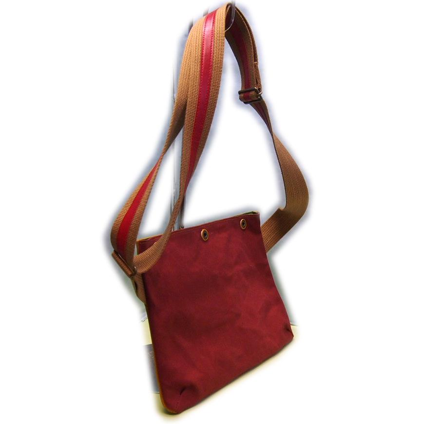 ハンドメイド】グローブ革×帆布のサコッシュ ショルダーバッグ