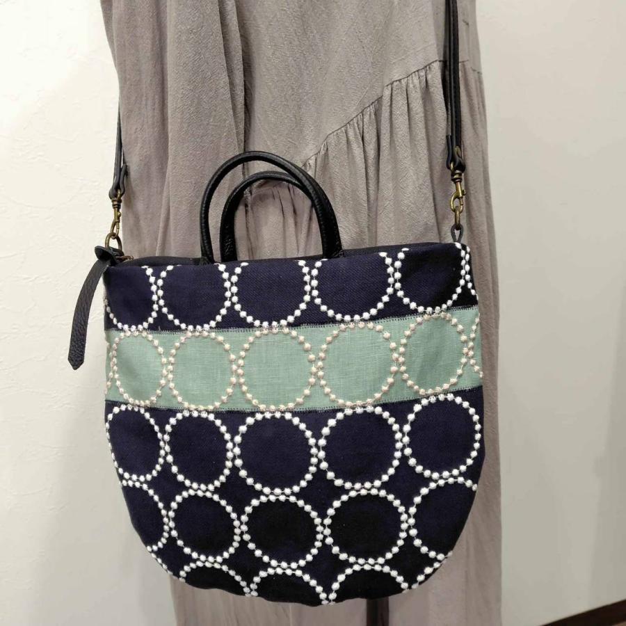 送料無料】ミナペルホネン/tambourineタンバリンネイビー×グリーン