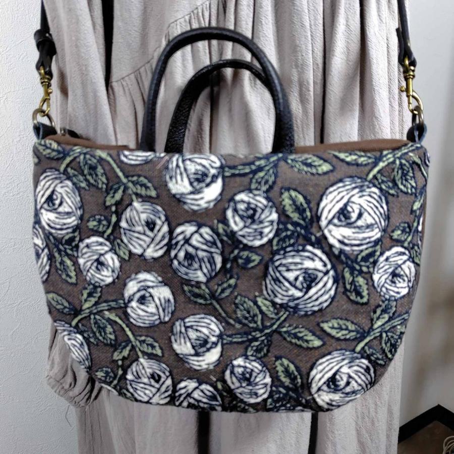 ミナペルホネン/rosyロージィーブラウン/ミニラウンドショルダー