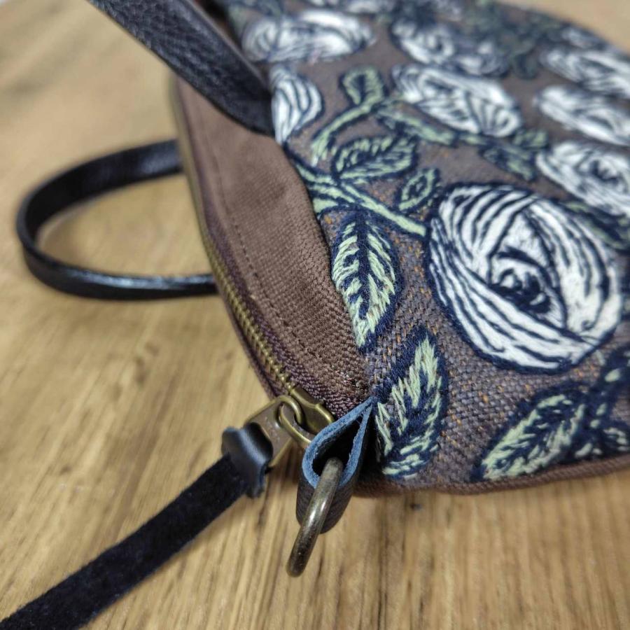 ミナペルホネン/rosyロージィーブラウン/ミニラウンドショルダー