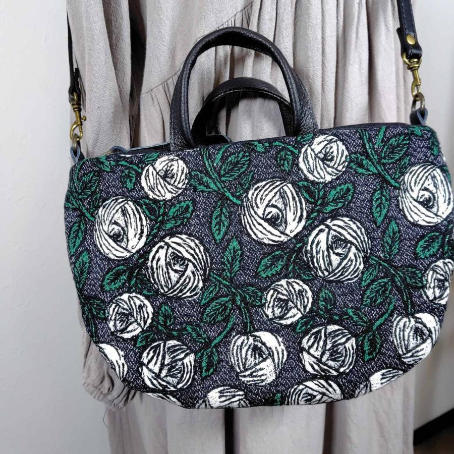 ミナペルホネン/rosyロージィーネイビー/ミニラウンドショルダー